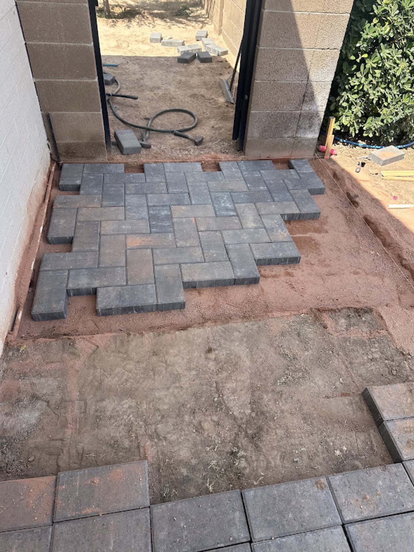 Paver installation detail work