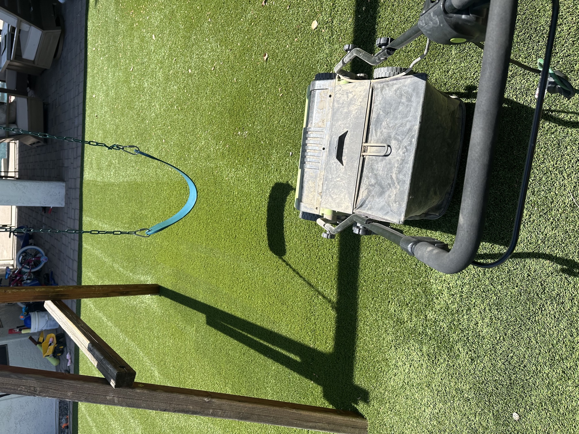 Turf cleaning with professional machine in Mesa AZ