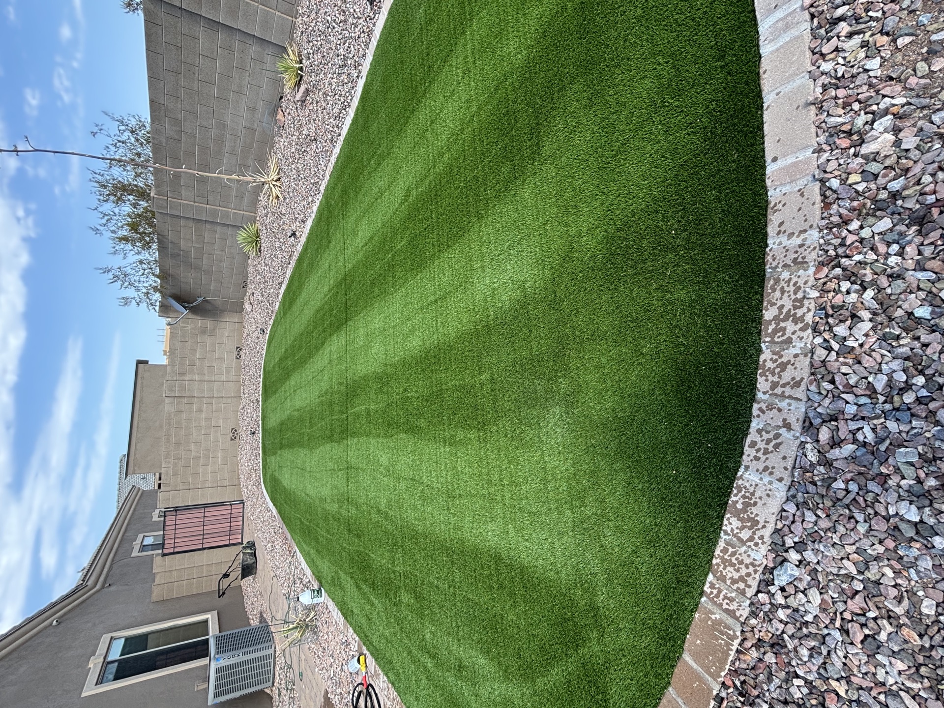 Full front yard turf installation in Scottsdale