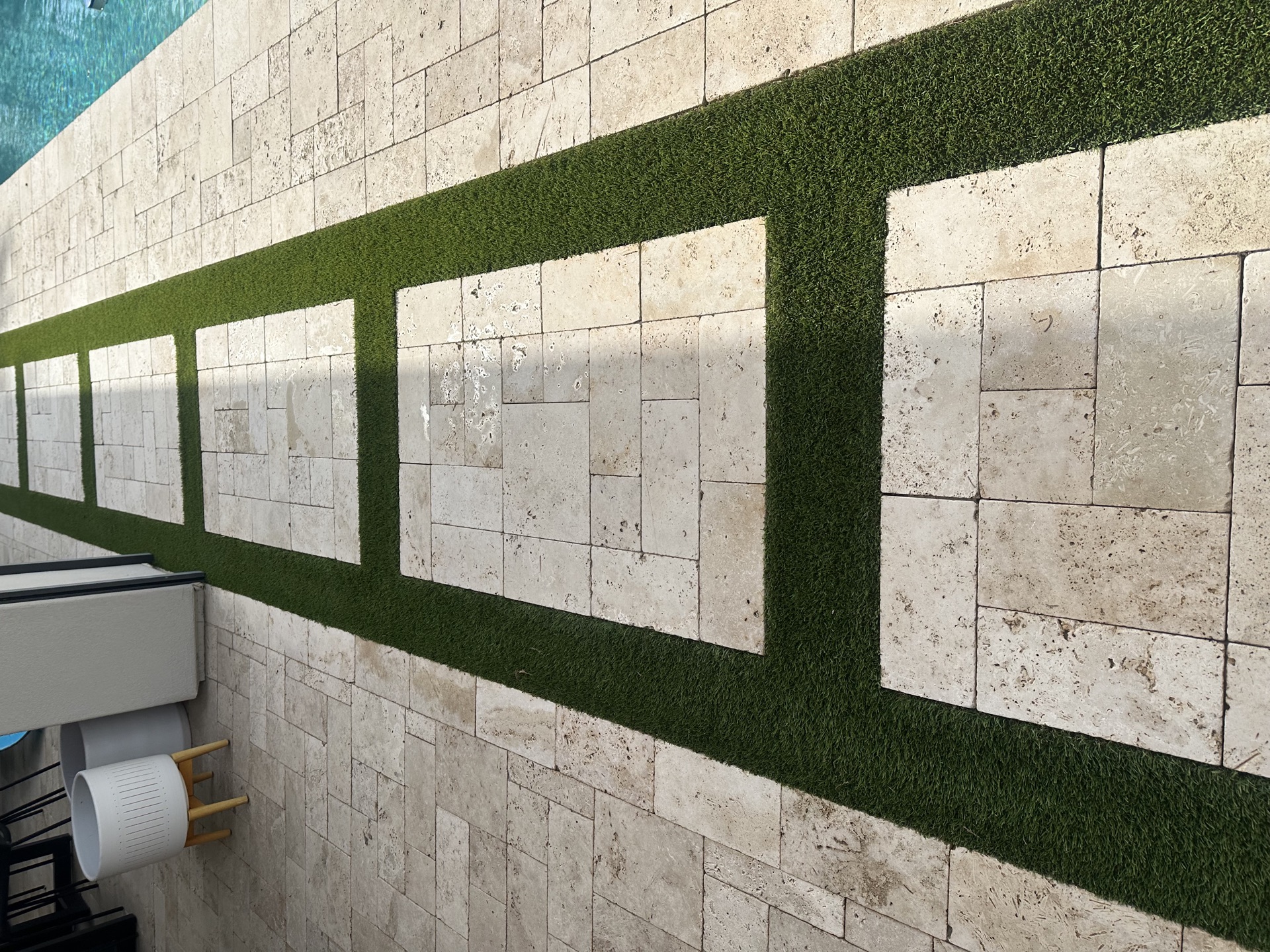 Completed turf and paver pool area by AZ Turf Cleaning